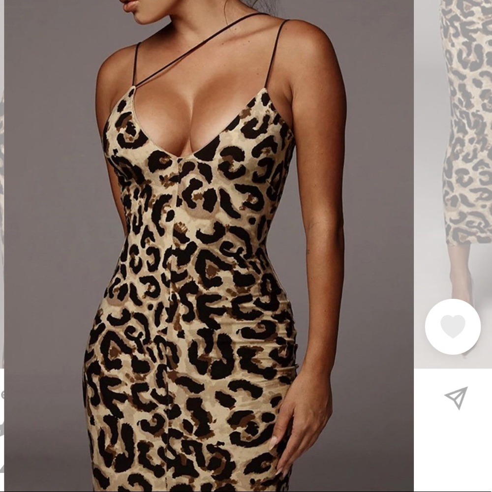 Animal print women’s bodycon dress form shein